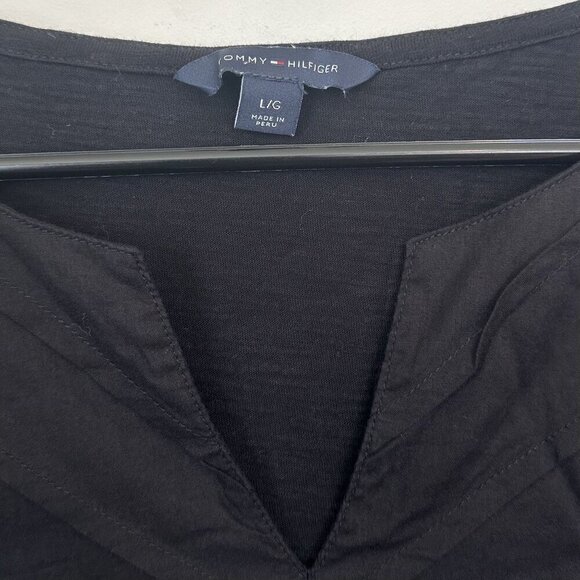 Tommy Hilfiger Black Short Sleeve Top - Size: Large - Picture 2 of 6